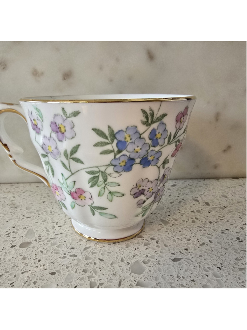 Crown Staffordshire England Spring Flowers Tea Coffe Cup Bone China